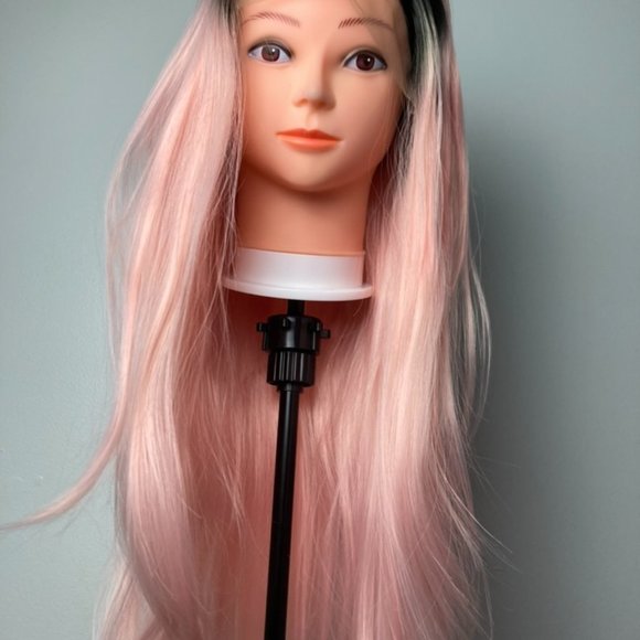 Pink Wig With Black Root Lace Front Wig - Picture 2 of 6